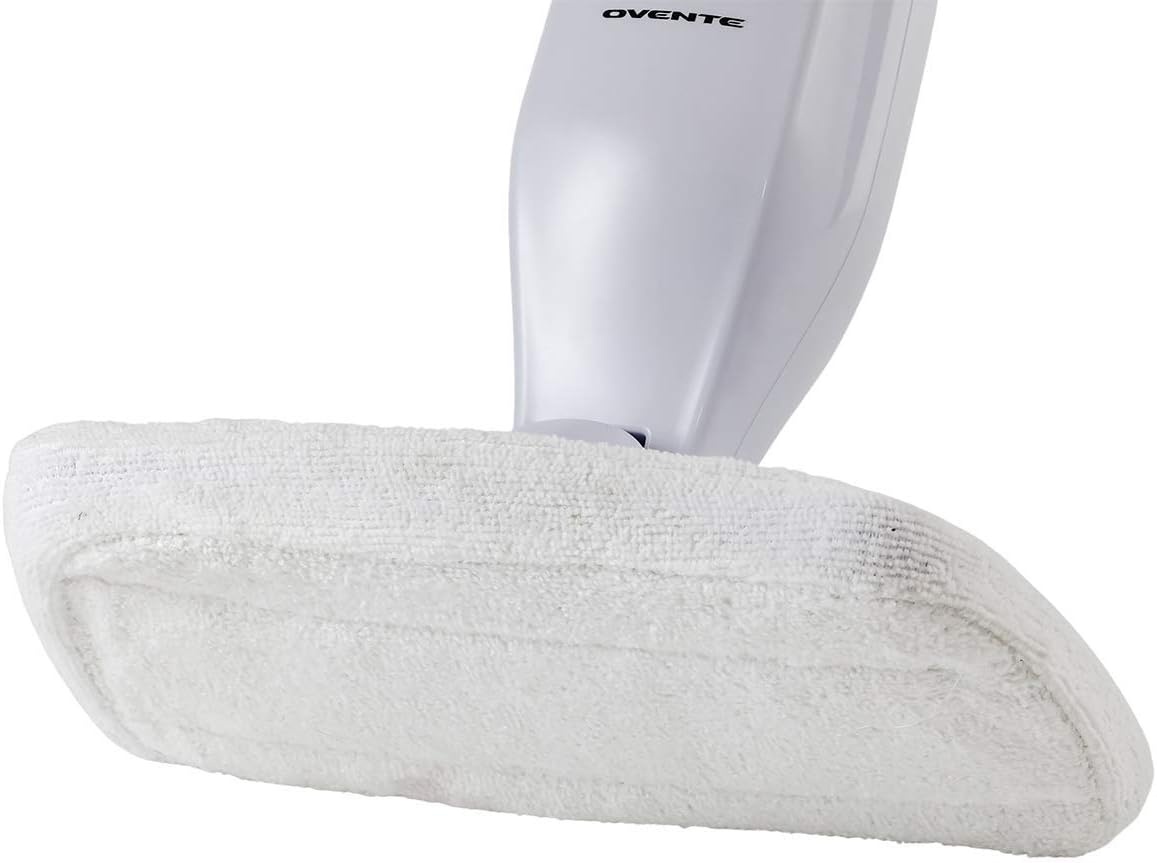 image:imageOVENTE Microfiber Steam Mop Pad Replacement Pack of 4 White ACPST2054