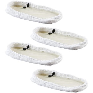 OVENTE Microfiber Steam Mop Pad Replacement Pack of 4, White ACPST2054